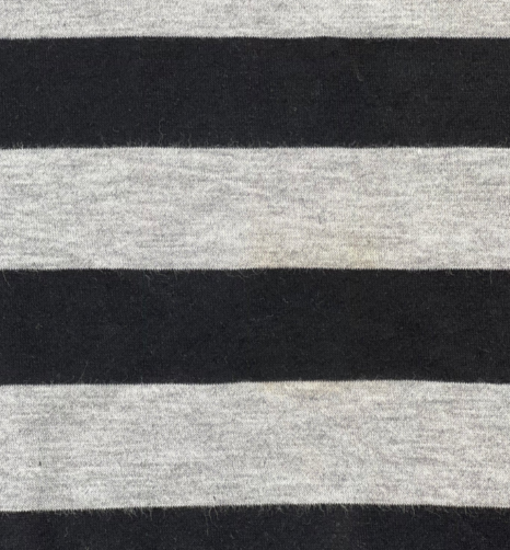 Split Striped Hooded T-Shirt with pockets