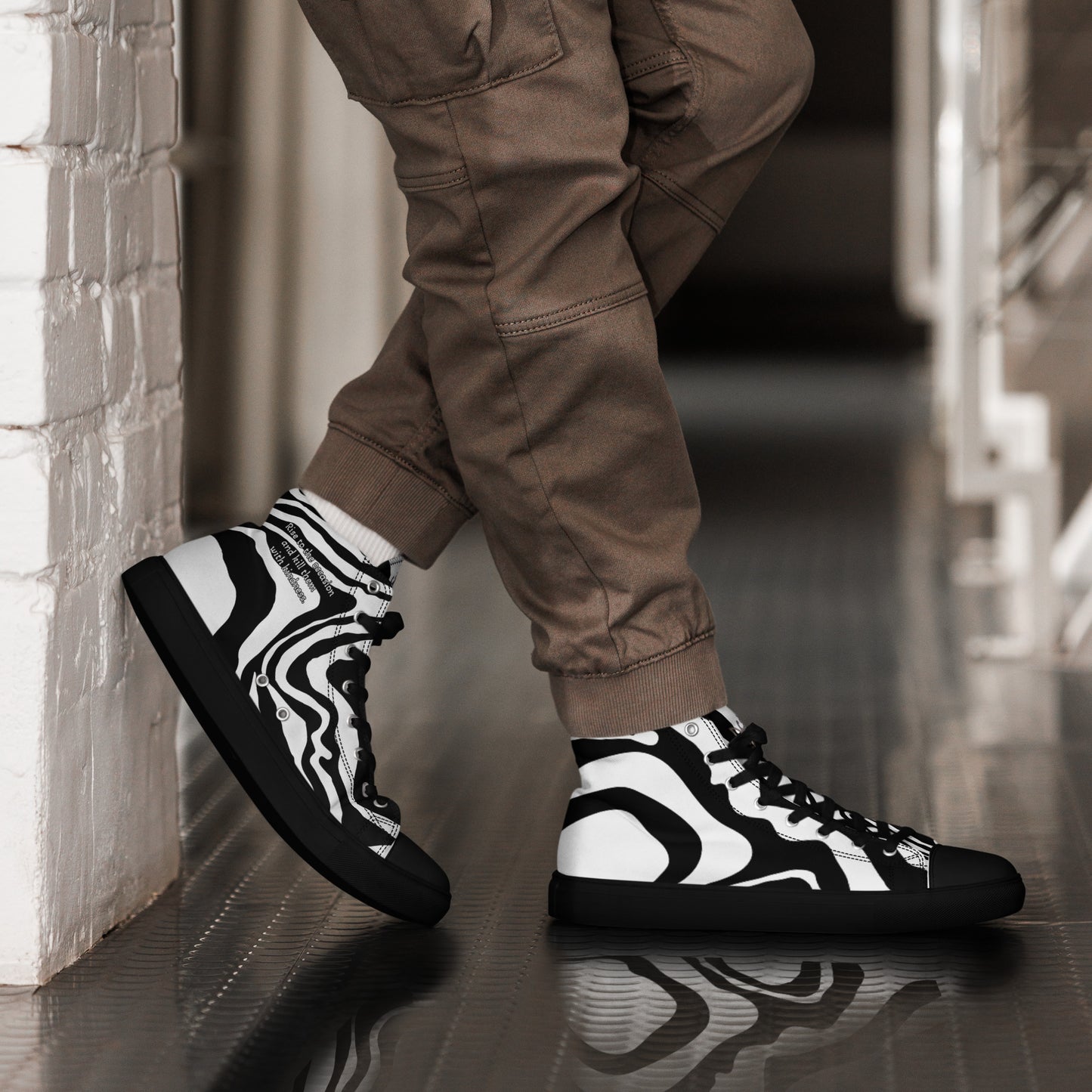 High Top Zebra Print Shoes